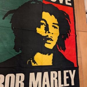 Bob Marley Tapestry with Red, Yellow, and Green Design 45' X 30'
